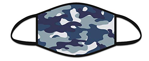 HERGO Nasen Maske Behelfsmaske wiederverwendbar waschbare Gesichtsmaske Polyester Mischgewebe 2 lagige Stoff Community Mask in verschiedenen Designs Einheitsgröße Camouflage blau