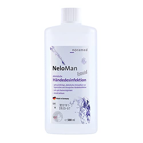 NeloMan liquid Desinfektionsmittel - 500 ml Spenderflasche antibakterielles Handdesinfektionsmittel - viruzid wirksam ohne Farbstoffe