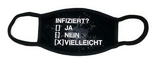 Dilara Maske aus Baumwolle - Masken zum Lachen mit Motiv Infiziert