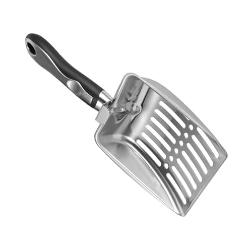 Fitooles Edelstahl-Katzenstreuschaufeln für effiziente Reinigung rostfreie feine Siebschaufel für feuchte und feuchte Umgebung Katzenstreuschaufeln