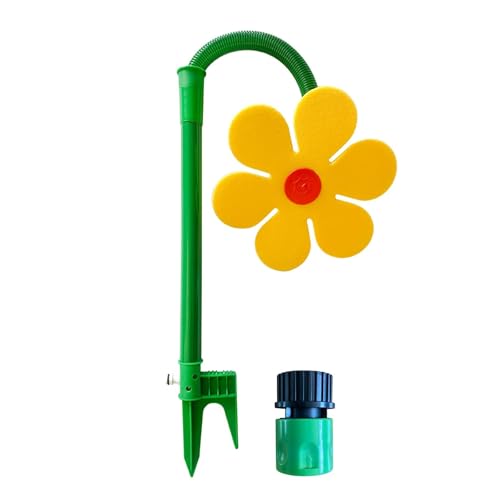 6 m Reichweite 360 Rotierendes Rasensprinkler Spritzblume Bewässerung Sprenger beweglich Rasensprenger Gartensprenger für Hof Gelb