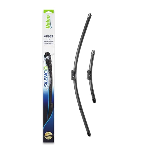 VALEO Silencio Wischer - VF952 - Leistungsstarke hervorragende Sicht auf der Straße einfache Montage - originale Flachblätter 700mm 350mm - Vorne - Set mit 2 Wischerblättern - 577952
