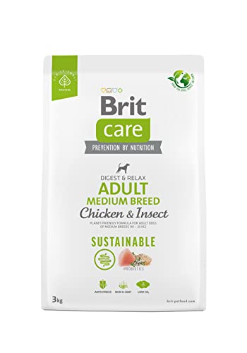 BRIT Care Dog Sustainable Adult Medium Breed Chicken Insect - Dry Dog Food - 3 kg