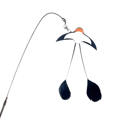 Generisch Katzenangel - Schwalben Design Beschäftigungsspiel Katzenspielzeug Angel mit Glöckchen Zum Training nach dem Fressen gegen Langeweile für geistige Anregung im Haus Wohnzimmer Schlafzimmer