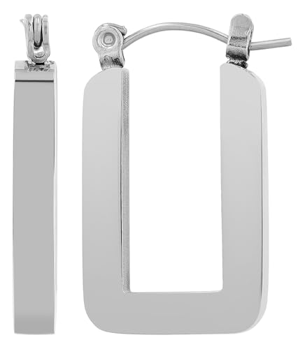 Akzent Wasserfeste Edelstahl Ohrringe Creolen in Silber für Damen 100% Wasserfest Hautverträglich