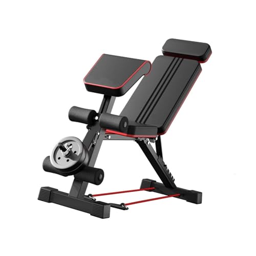 Verstellbare Hantelablage klappbare Hantelbank Fitnessstuhl mit Neigungs- und Negativverstellung 3-fach verstellbare Kopfstütze