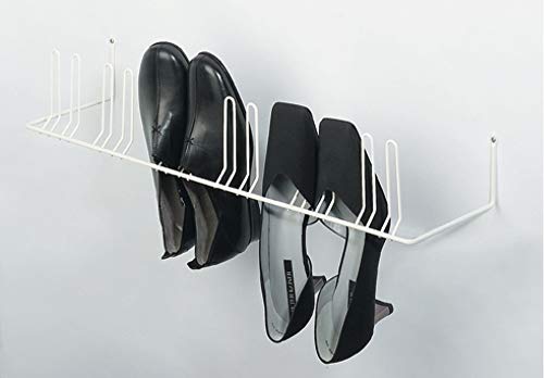 Gedotec Wand Montage Schuhhalter Garderobe zum Schrauben Halterung 4 Paar Schuhe Breite 420 mm RAL 9010 rein weiß 1 Stück   Schuh Aufhänger Flur Diele