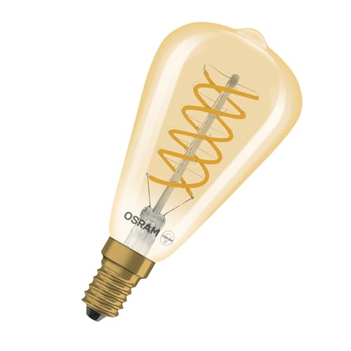 OSRAM LED Lampe Edison Vintage 1906 Spiral ST48 4 8W E14 gold Spiraldraht Leselampe Wandbeleuchtung Retro-Interieur Wohnzimmer Designleuchte