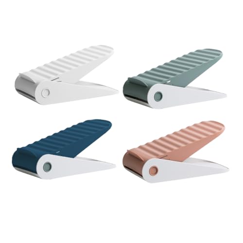 TOYANDONA 4 Stück Kunststoff Schuhregal Doppelschichtig Platzsparend rutschfest Für Damen Herren Kinder Schuhaufbewahrung Organizer