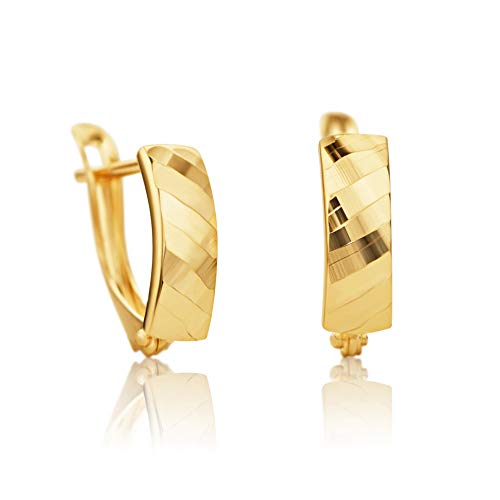 9 Karat 375 Gold Ohrringe Creolen Gelbgold Glänzend Ohrschmuck EP02