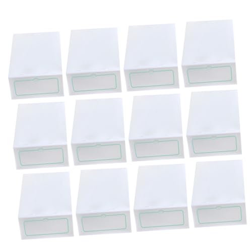 Mobestech 12 Stück Stapelbare Schuhkartons aus Dickem Kunststoff Transparent Schuhaufbewahrungsboxen Größe L für Kleiderschrank und Schuhregal