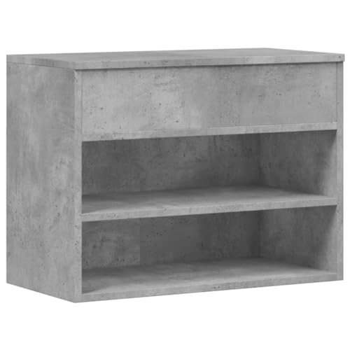 vidaXL Schuhbank Sitzbank Bank Sitztruhe Schuhschrank Schuhablage Schuhregal Schuhaufbewahrung Schuhständer Betongrau 60x30x45cm Holzwerkstoff