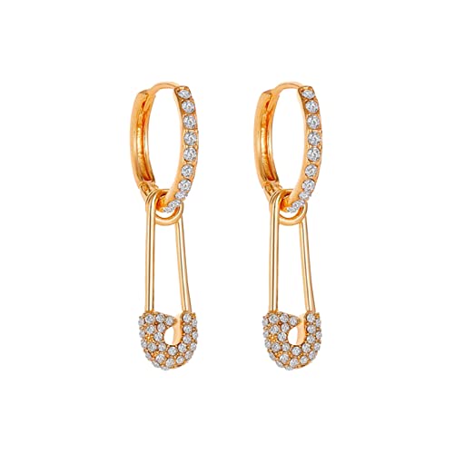 TianWlio Knorpel minimalistische Geschenk Papier Schmuck Pin Clip für Frauen personalisierte Ohrstecker Damenohrringe Anhänger Modeschmuck Gold One Size