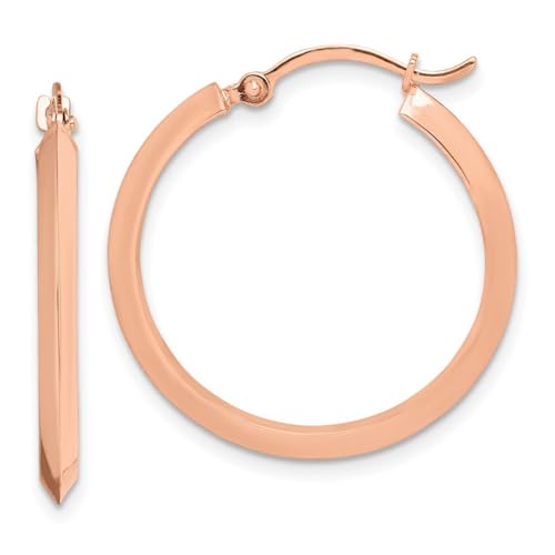 Creolen 25 mm 10 Karat Rotgold poliert Maße 26 x 25 mm breit 2 25 mm dick Schmuck für Damen One Size Metall Ros gold Goldfarben Metall Rotgold Kein Edelstein