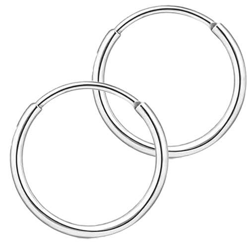 1 Paar Creolen Silber Klein Kleine Ohrringe Silber Creolen Nasenpiercing Titan Piercing Nase Ring Nasenring Dünn Nostril Earrings Helix Hypoallergen 316L Chirurgenstahl Leichte Draht Reolen Schmuck