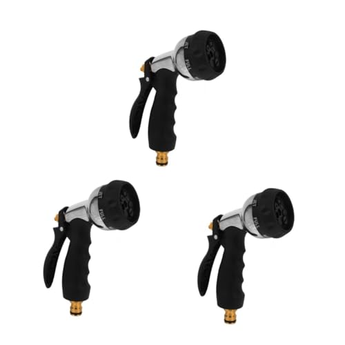 Mikikit 3stücke Hochdruck Gartenschlauch Düse Mit Funktionen Verstellbare Sprühkraft Für Gartenbewässerung Autowäsche Und Langlebige Metallkonstruktion Für Verschiedene Schläuche