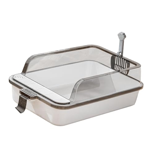 KAQNTUD Katzentoilette Kotbeutel Aufbewahrung hohe Seitenhöhe glatte Oberflächen abnehmbare Pfannen sicher und hart hohe Kanten spritzwassergeschützt mit Deckel