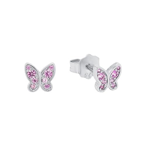 s.Oliver Ohrstecker 925 Sterling Mädchen Kinder Ohrschmuck mit Zirkonia synth. 0 5 cm Schmetterling Kommt in Schmuck Geschenk Box 2036822