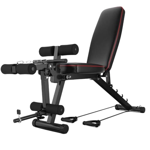 Weyot Multifunktion Trainingbank Fitnessbank Bauchtrainer Schrägbank und Beinstrecker Bankdrücken Bank Belastung 200kgBlack 48 118 111CM