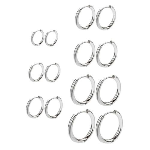 VONJUMA 7 Paar Kleine Silver Creolen Für Damen Herren Mädchen Hypoallergen Mini Creolen Ohrringe Set Silver Helix Piercings Knorpel Ohrringe Für Empfindliche Ohren 8 10 12 14 16 18 20Mm