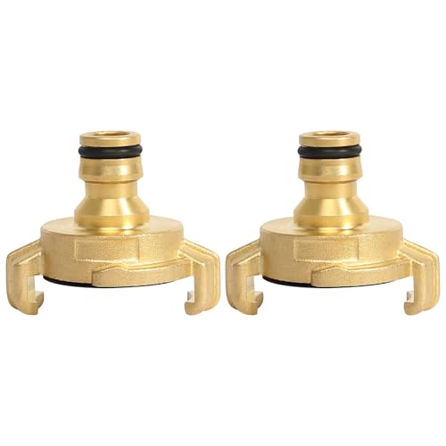 KUHAWL Messing Schnellkupplung 2 Stück Gartenschlauch Schnellkupplungen Schnellkupplung mit 1 2 Zoll Steckkupplung Klauenkupplung Adapter für Gartenschlauch Verbinder Steckkupplung
