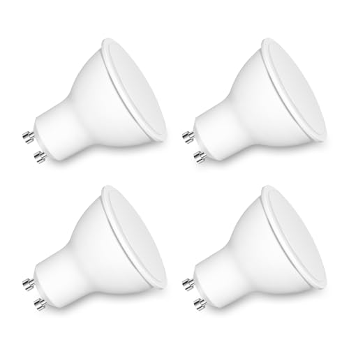 Caldarax Glühbirne GU10 LED Kaltweiss 7W LED Lampe Ersetzt 50W Halogenlampen 600LM 6000K Kaltweiß Leuchtmittel GU10 Strahler Abstrahlwinkel 120 Reflektorlampen Nicht Dimmbar 4 Stück