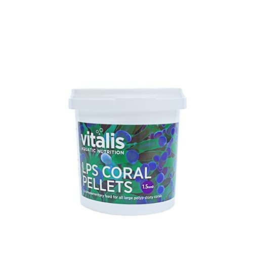 Vitalis LPS Coral Pellets Fischfutter Aquarium 60g Fischfutter Aquarium Pellets für alle Korallenarten - hochverdaulich und ausgewogen - Vitamine und Mineralien