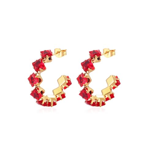 KBRPEY Silber 925 Mini Huggie Creolen mit Zirkonia Farbigem Kristall Ohrringe für Damen und Mädchen - 18 Karat Gold Vergoldet