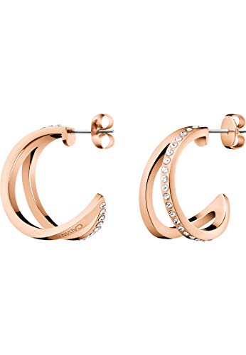 Calvin Klein Damen-Creolen Outline Edelstahl Kristall Swarovski-Kristall One Size Ros gold 32011440