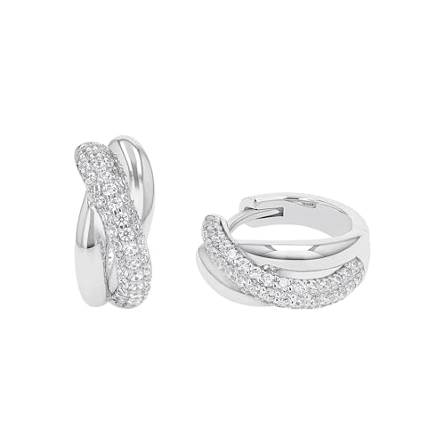 JOOP Creole für Damen Silber 925 Zirkonia 15 mm silber Geschenkidee kommt in Schmuck Geschenk Box 2040545