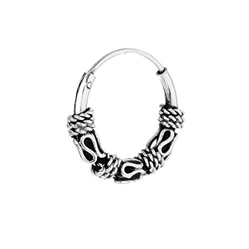 Nklaus 2x Einzel 925 STERLING SILBER Keltische Bali Amica Ohrring Creole 12mm 40316