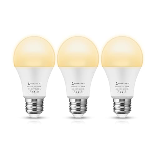 LOHAS E27 LED Lampe 12W LED Glühbirne E27 Ersatz für E27 100W Halogen Warmweiss 3000K 1100LM Nicht Dimmbar 3 Stück