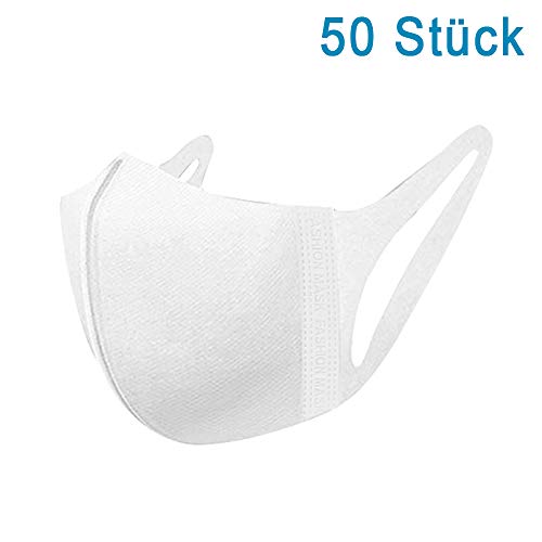 50 StÃ¼ck medizinische Gesichtsmundschutz Einweg Schutz mit 2 elastischen Ohrschlaufen staubdichte atmungsaktive und bequeme Mundschutz