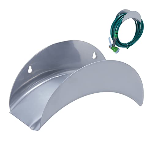 Relaxdays 2 x Schlauchhalter Wand für je 30 m 1 2 Schlauch Gartenschlauch Halterung Metall runde Schlauchaufhängung grau