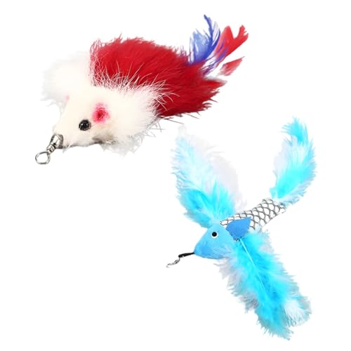 YHomU Ersatz-Katzenspielzeug aus Plüsch 2 Stück Fisch Nachfüll-Katzenspielzeug Katzenspielzeug Ersatz