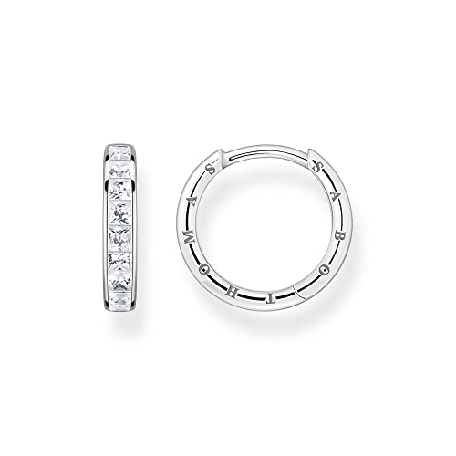 Thomas Sabo Damen Creolen aus 925er Sterling-Silber mit Weißen Zirkonia Durchmesser 20mm CR668-051-14