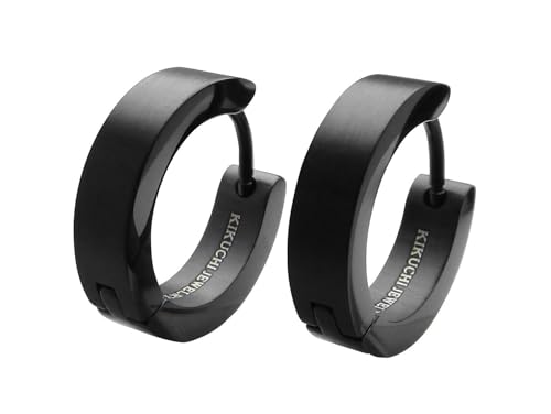  Titanäbchen Hoop Klapp Creolen Gebürstet Kantig 12 8 Größen für Damen Herren 4 16