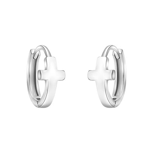 SOFIA MILANI - Damen Ohrringe 925 Silber - Creolen Klein Schlicht Kreuz - 20799