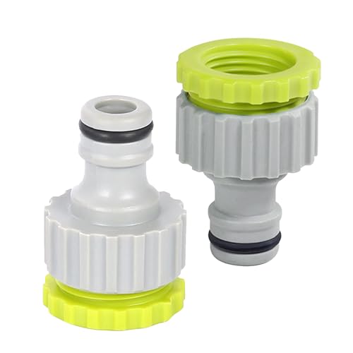 3 Stück Wasserhahn Adapter Gartenschlauchanschluss Adapter 1 2 Zoll 3 4 Zoll 2-in-1 Garten Hahnverbinder Wasserhahnanschluss Schraubgewinde Schlauchanschluss für Wasserhahn Schlauch Anschluss
