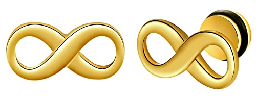 Feilok Herren Ohrringe Ohrstecker Cartilage Creolen Edelstahl gold Unendlichkeit Creolen Ohrringe Huggie Piercing für Mann Männer Frauen