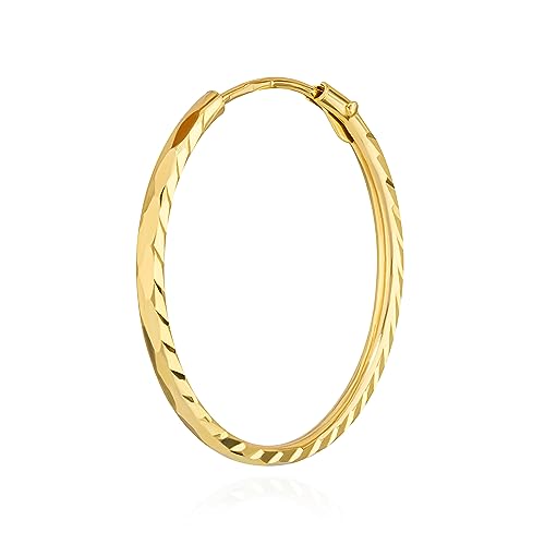 NKlaus Einzel 16mm Creole 333 Gelbgold 8 Karat Ohrringe 1 1mm breites Damen Ohrschmuck 14801