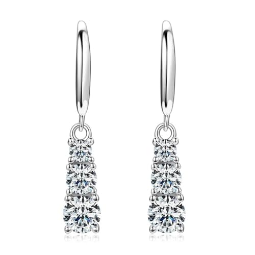 Extravagante Moissanit Diamant Ohrhänger  aus 925 Sterling Silber 18Kßgold  stilvoller Geschenkverpackung von ROUGEMONT Jewellery GRA Echtheitszertifikatßgold
