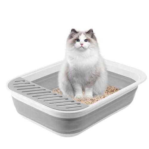 Tragbare Katzentoilette Wasserdichtes Reisetablett Für Kleine Katzen Design Mit Pedalbedienung Langlebige Kreative Katzentoilette Mit Modernem Design Faltbare Katzentoiltte Für Auto Zuhause D