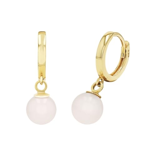 Amor Creolen Damen Ohrschmuck mit Süßwasserzuchtperle 1 9 cm Weiß Kommt in Schmuck Geschenk Box 2035747