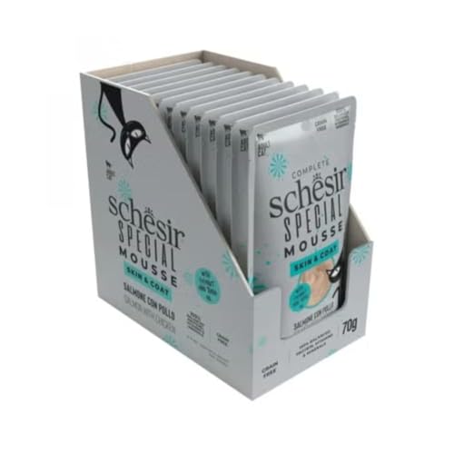  Special Skin and Coat Lachsfilets Huhn Mousse für im ohne Getreide reich an Protein reich an Flüssigkeit 12x 70 g