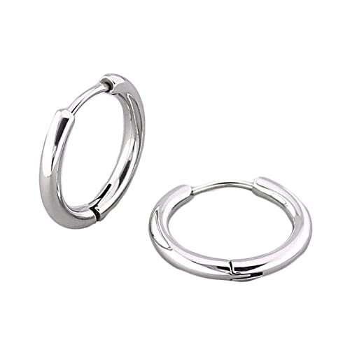Lieson Ohrschmuck Herren Titan Creolen Herren Damen Silber Ohrstecker Einfach Kreis 2.5 x 16 MM