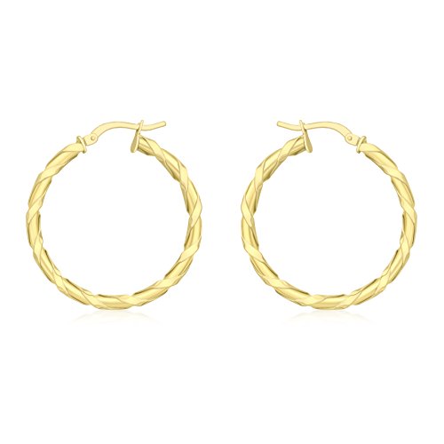 Carissima Gold Damen 30 mm Twist Creole Ohrringe 9k 375 Gelbgold 1.53.9969