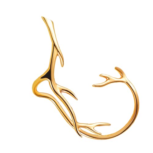 1 x einfache Zweig-Ohrringe Ohrmanschette Zweigmuster Ohrring Clip-On-Ohrringe Ohrkrabbel-Manschetten- für Frauen trendig Ohrclip baumelnde Creolen für Frauen Kupfer
