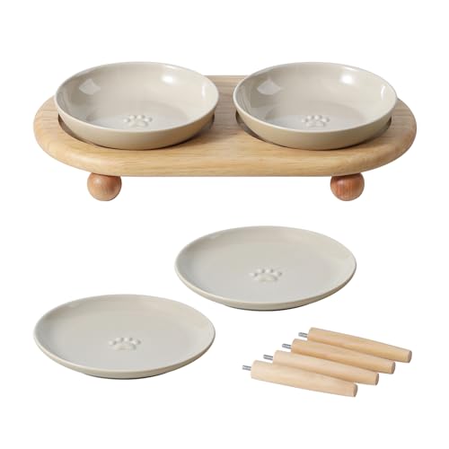 Havnivaöhter für breites Schnurrhaar Futter  2 Stile verstellbar Anti Schnurrhaar Müdigkeit 2 Schalen 2 flache Schalen Ständer