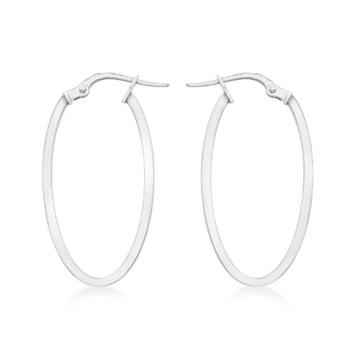 Carissima Gold Damen 14 mmx 30 mm Oval Creole 9k 375 Weißgold 5.53.3479